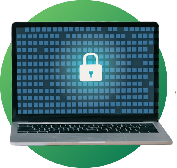 Ordinateur portable avec cadenas de sécurité à l'écran