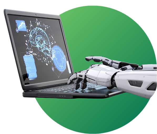 Ordinateur portable avec analyse de données et bras robotisé