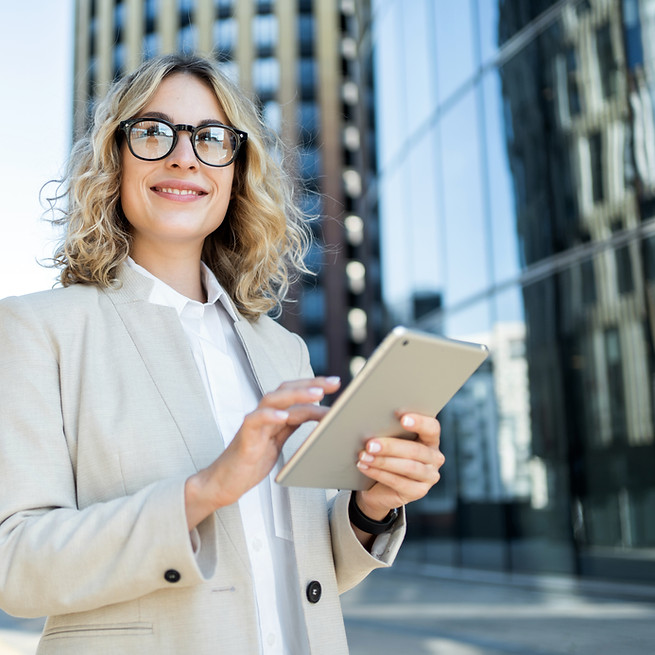 Recruitment consultant wearing a headset
