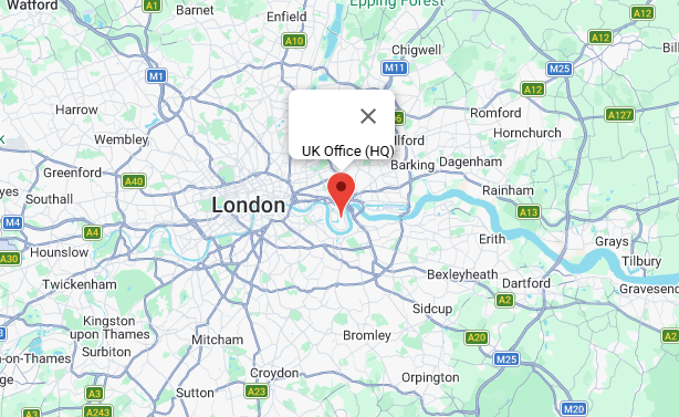 Map showing the SmartChoice London office location